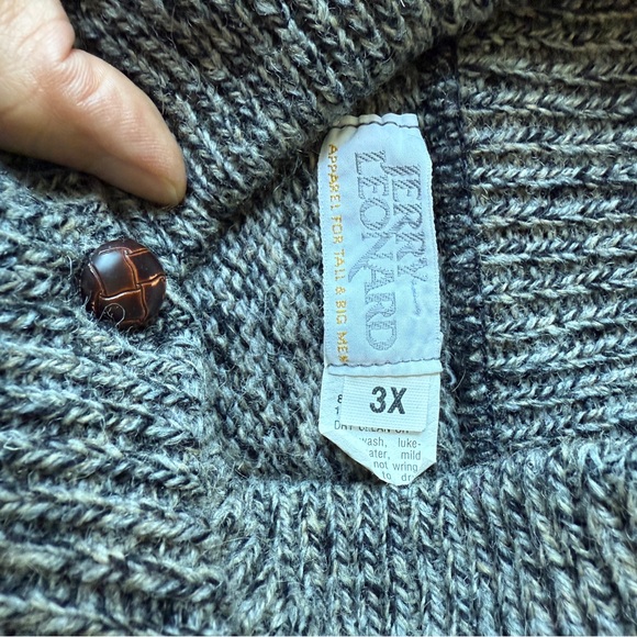 Vintage 90s Jerry Leonard Grey Marled Wool Sweater - Picture 8 of 9